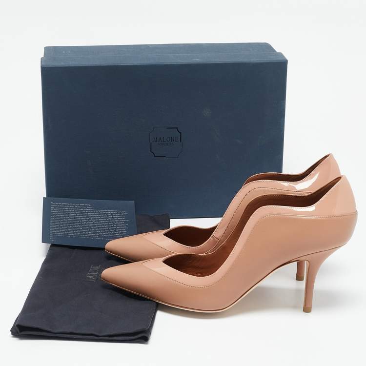 Pre Owned Malone Souliers Beige Leather Penelope Pointed Toe Pumps Size 39