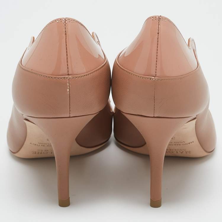 Pre Owned Malone Souliers Beige Leather Penelope Pointed Toe Pumps Size 39