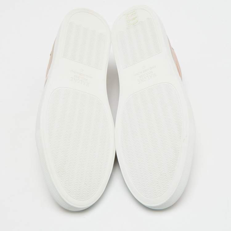 Pre Owned Malone Souliers Deon Size 40 Pink Patent and Leather Low Top Sneakers