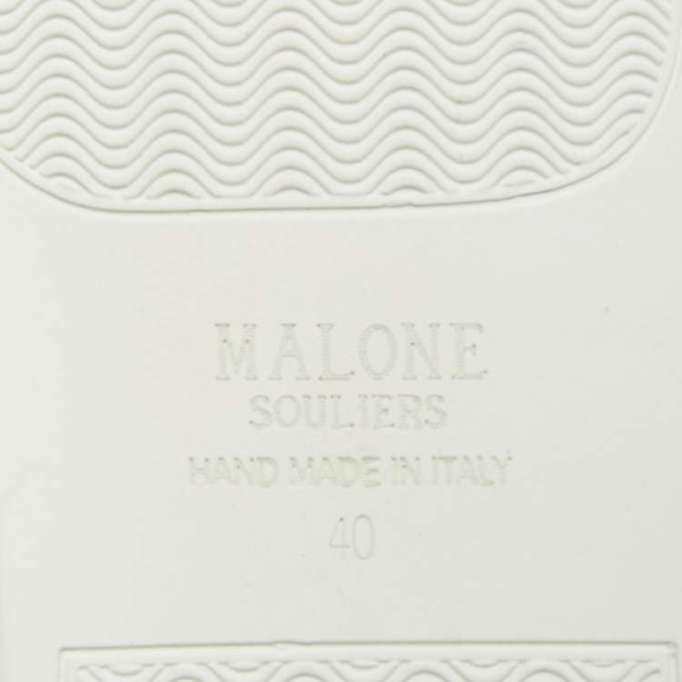 Pre Owned Malone Souliers Deon Size 40 Pink Patent and Leather Low Top Sneakers