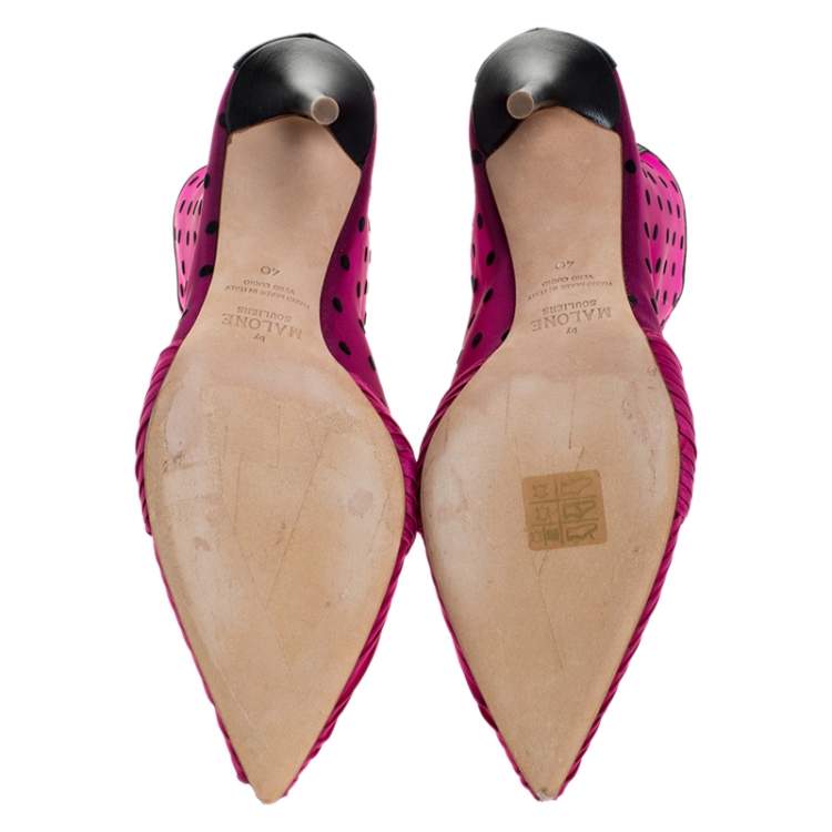 Pre Owned Malone Souliers Pink Satin And Mesh Charlise Ankle Boots Size 40