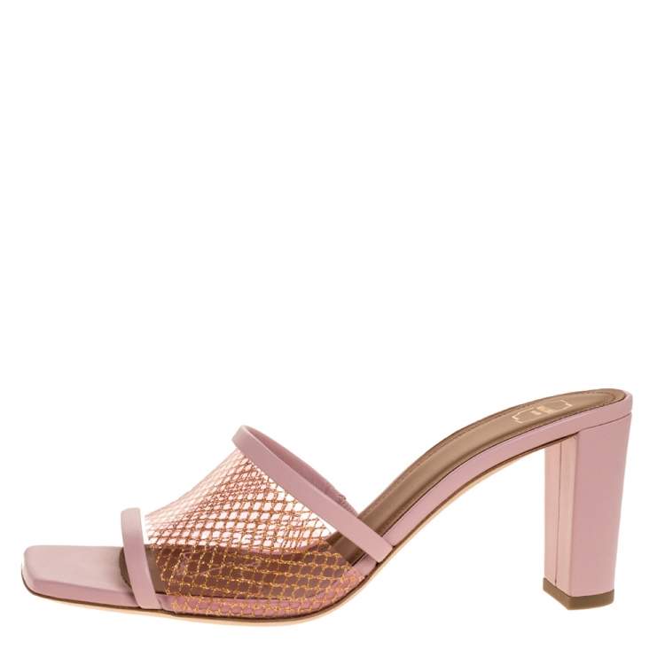 Pre Owned Malone Souliers PVC And Leather Open Toe Sandals Size 39