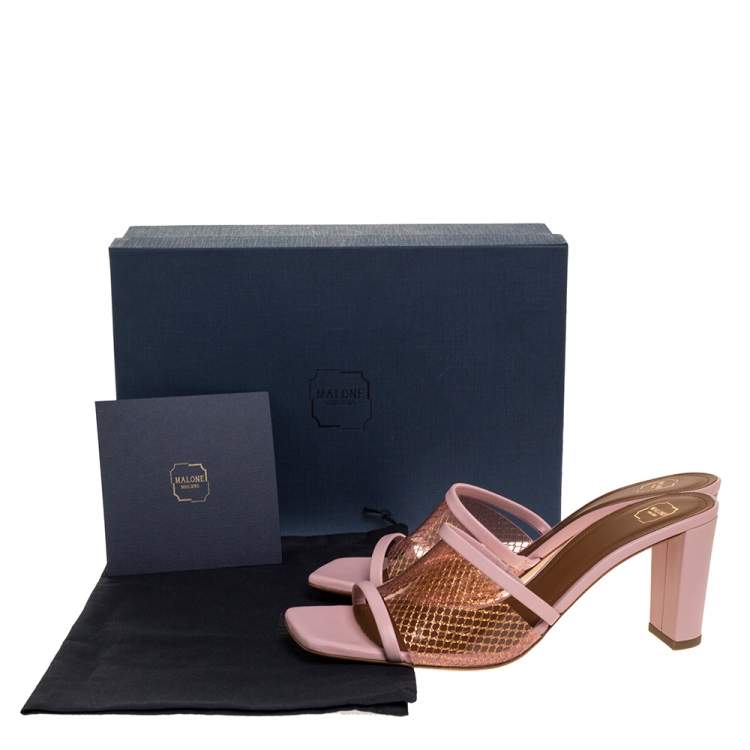 Pre Owned Malone Souliers PVC And Leather Open Toe Sandals Size 39