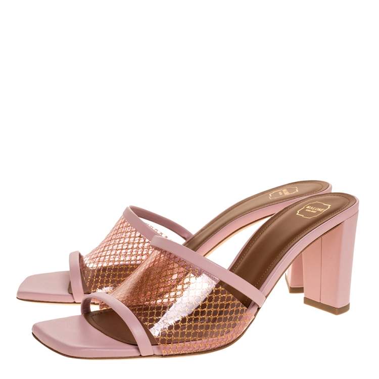 Pre Owned Malone Souliers PVC And Leather Open Toe Sandals Size 39