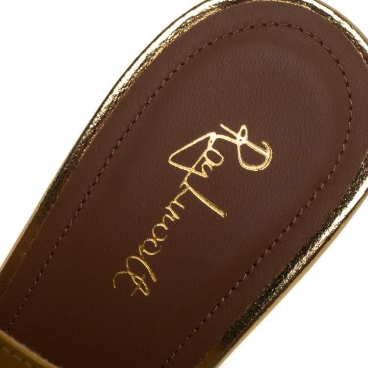 Pre Owned Malone Souliers Mustard Satin and Velvet Danielle Mules Size 38.5