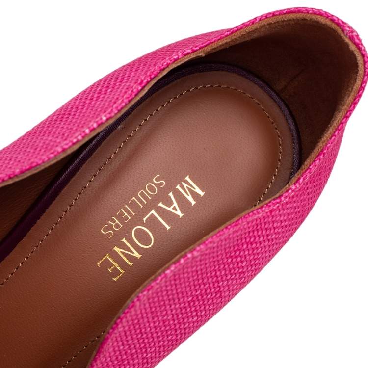 مملوكة مسبقًا Malone Souliers Purple/Pink Fabric and Leather Maureen Pumps Size 39