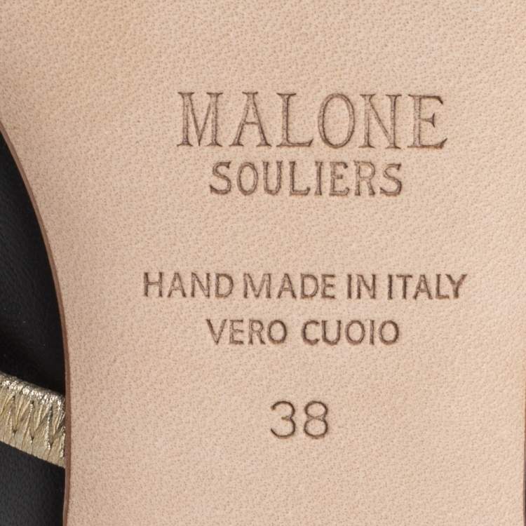 Pre Owned Malone Souliers Black Leather Maureen Flat Mule Size 38