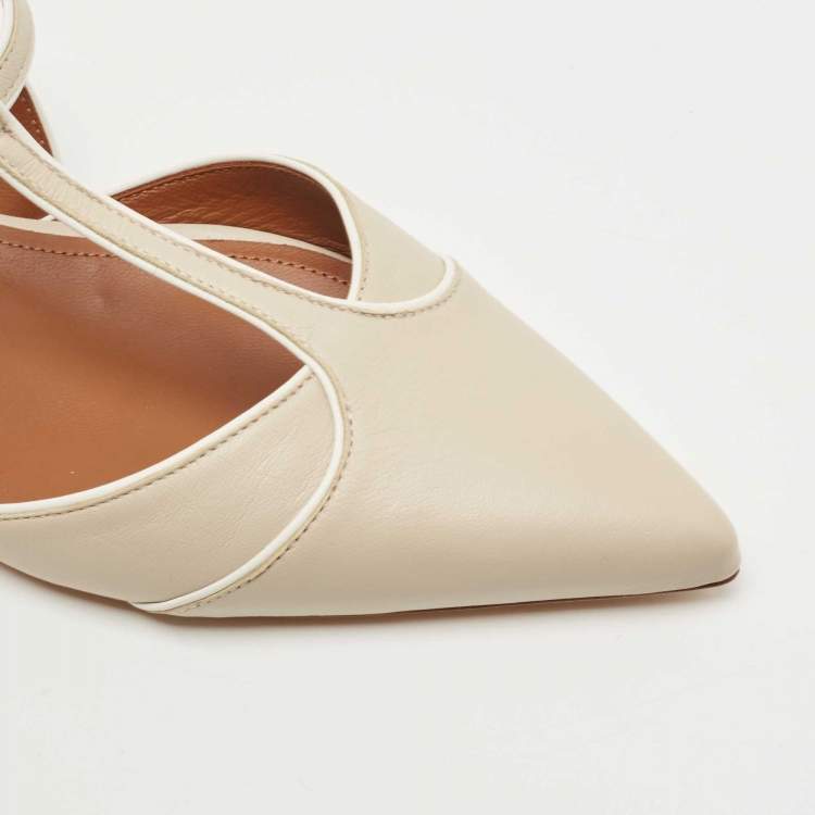 Pre Owned Malone Souliers Grey Leather Imogen Mule Size 38