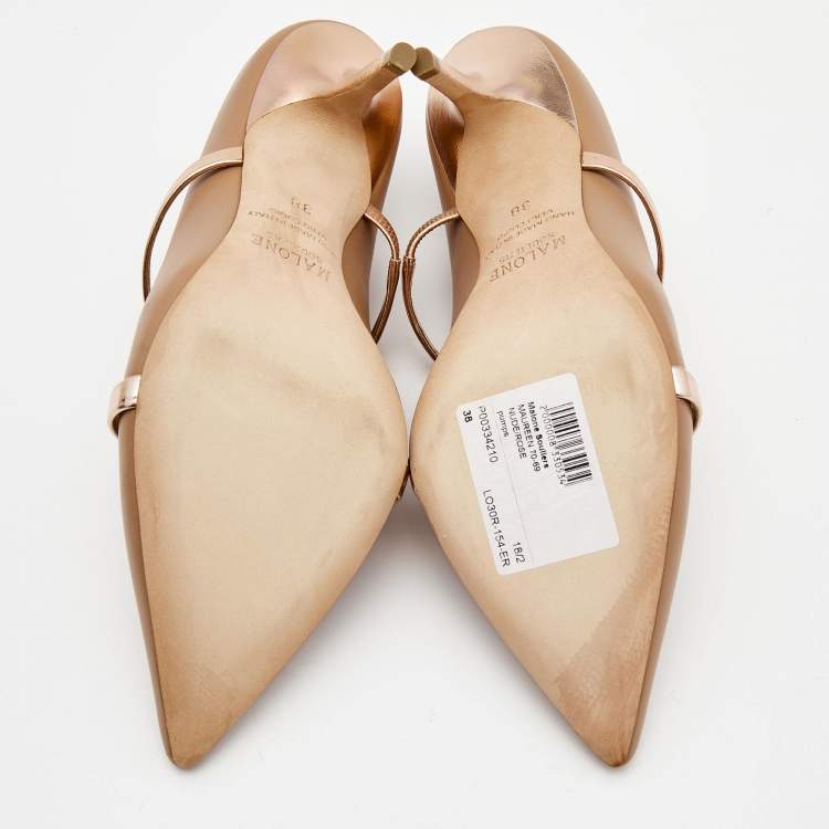 Pre Owned Malone Souliers Beige Leather Maureen Mules Size 38