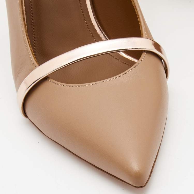 Pre Owned Malone Souliers Beige Leather Maureen Mules Size 38