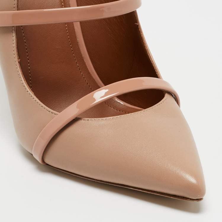 Pre Owned Malone Souliers Beige Leather Maureen Mules Size 38