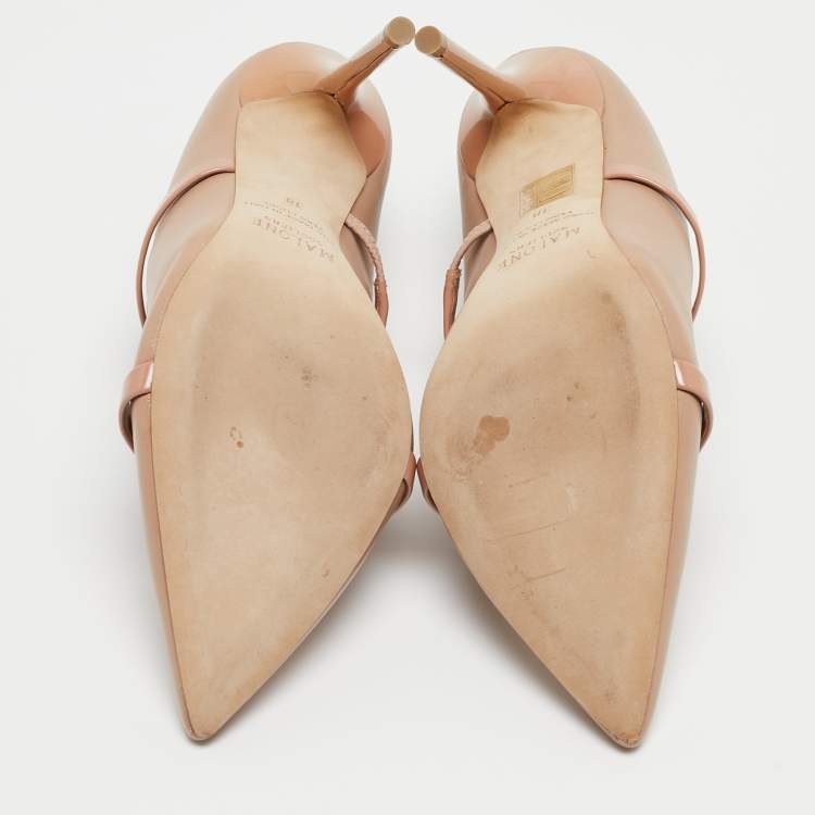 Pre Owned Malone Souliers Beige Leather Maureen Mules Size 38