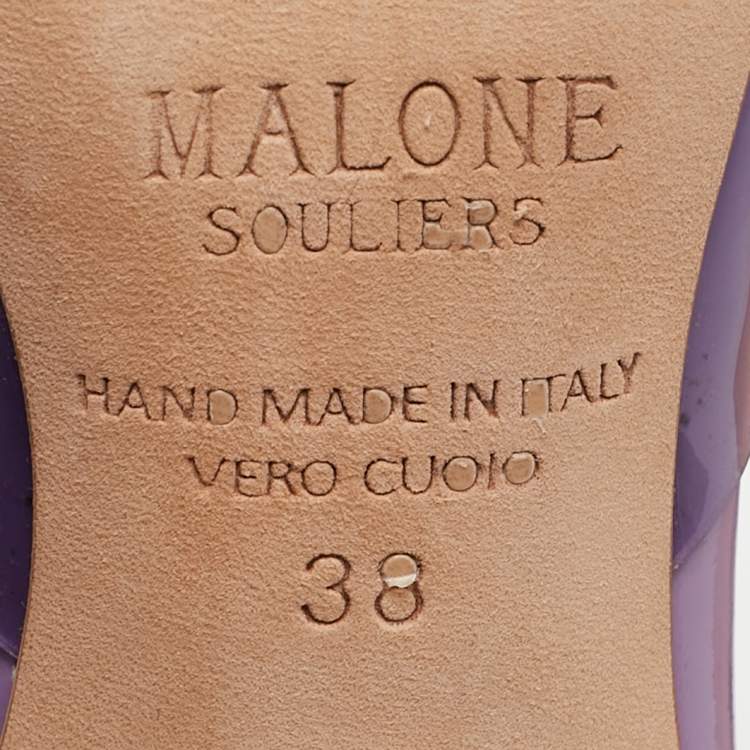 Pre Owned Malone Souliers Purple PVC and Patent Missy  Mules Size 38