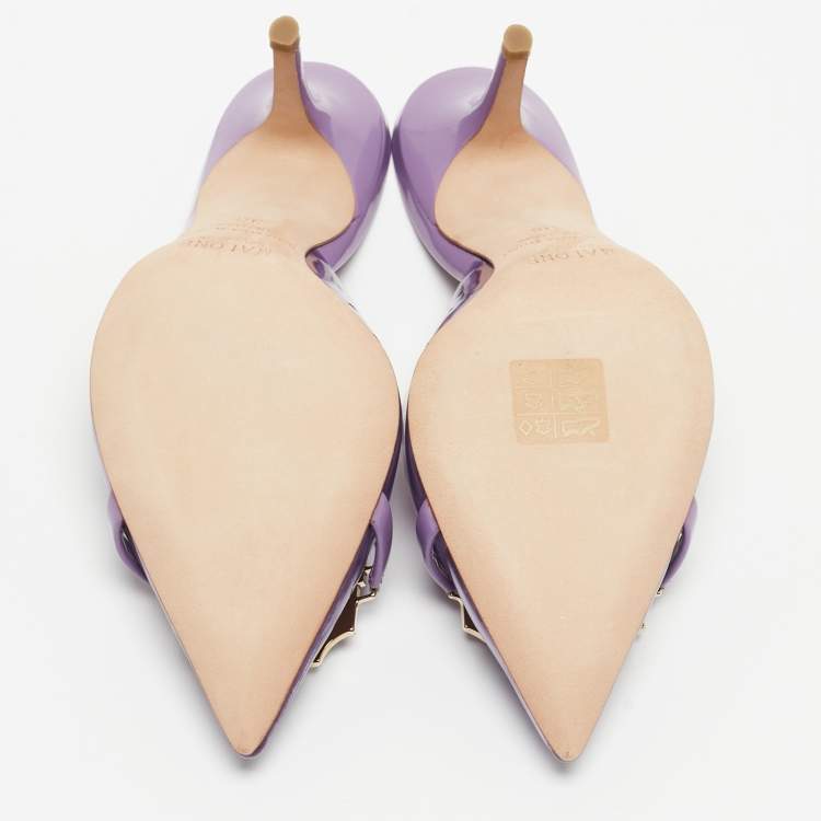 Pre Owned Malone Souliers Purple PVC and Patent Missy  Mules Size 38