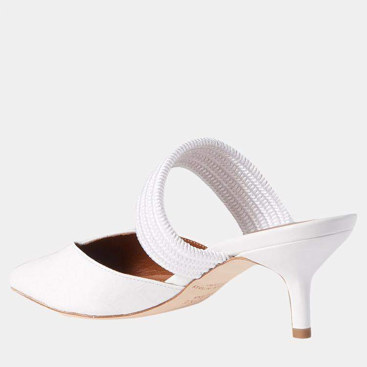 Pre Owned Malone Souliers Leather Flat Mules Size 40