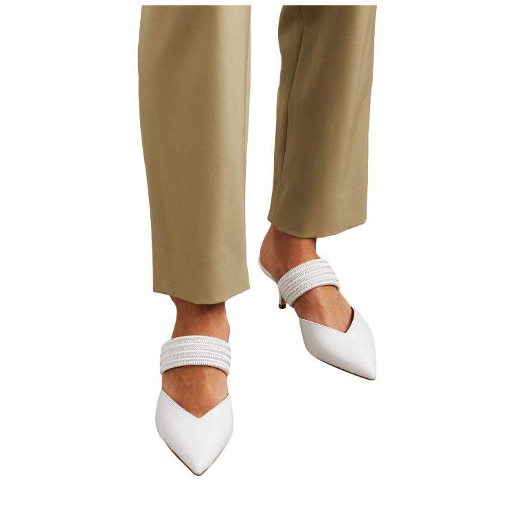 Pre Owned Malone Souliers Leather Flat Mules Size 40