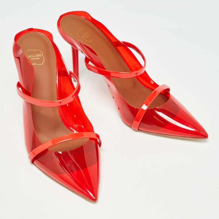 Pre Owned Malone Souliers Red PVC Maureen Pumps Size 38