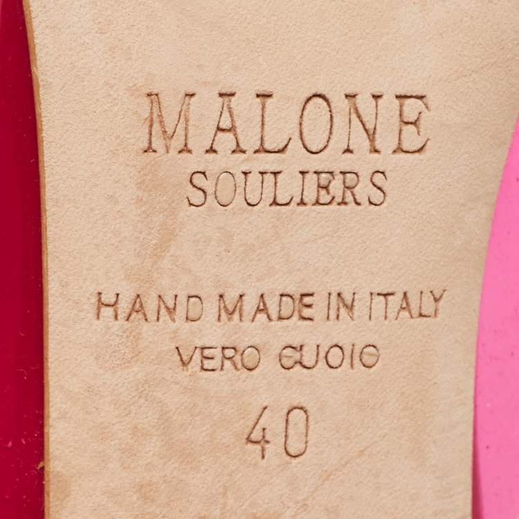 Pre Owned Malone Souliers Pink PVC and Patent Joan Crystal Embellished Pumps Size 40