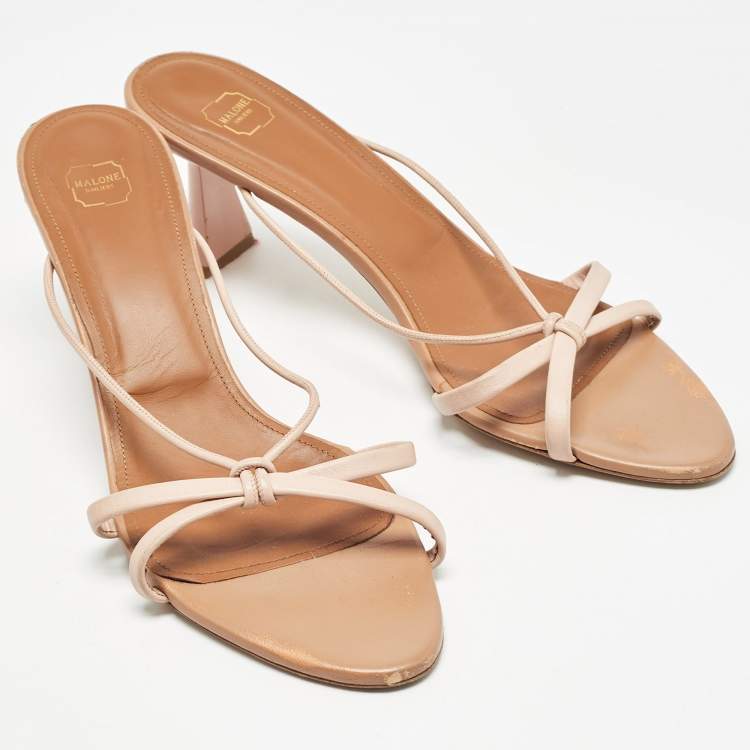 Pre Owned Malone Souliers Pink Leather Kenia Sandals Size 41