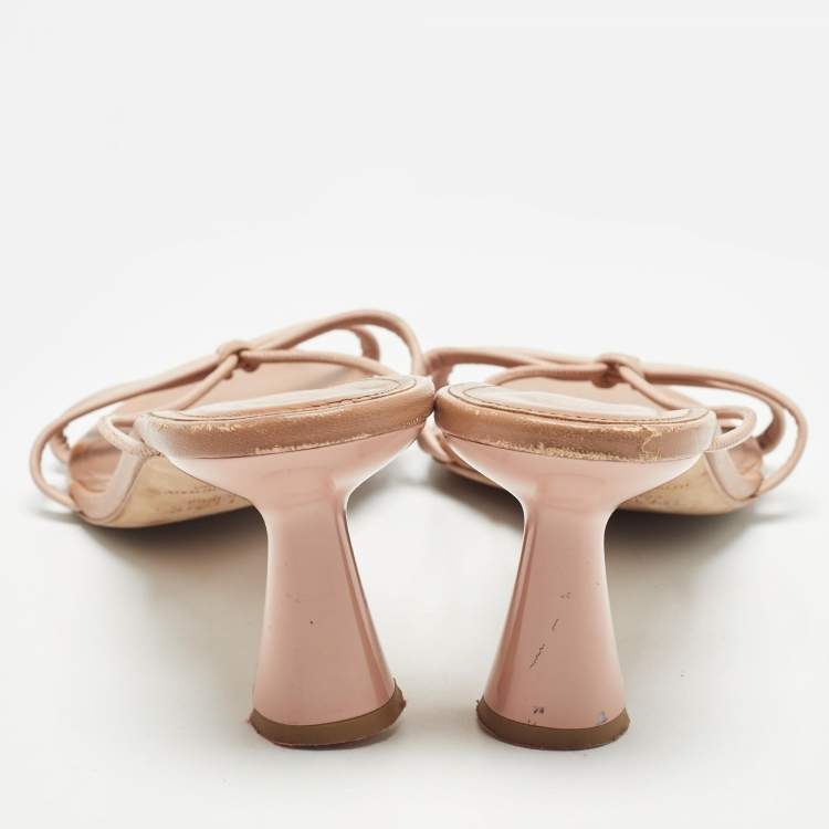 Pre Owned Malone Souliers Pink Leather Kenia Sandals Size 41