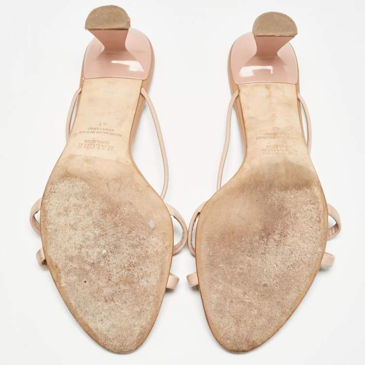 Pre Owned Malone Souliers Pink Leather Kenia Sandals Size 41