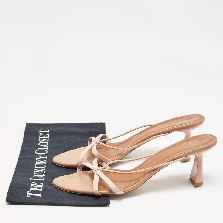 Pre Owned Malone Souliers Pink Leather Kenia Sandals Size 41