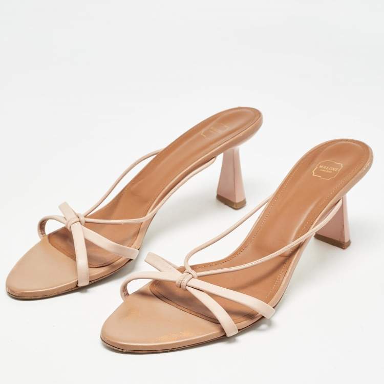 Pre Owned Malone Souliers Pink Leather Kenia Sandals Size 41