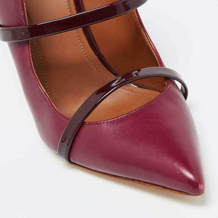 مملوكة مسبقًا Malone Souliers Burgundy Leather Maureen Mules Size 36
