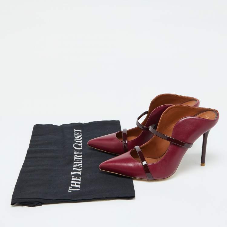 مملوكة مسبقًا Malone Souliers Burgundy Leather Maureen Mules Size 36
