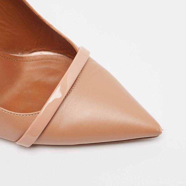 Pre Owned Malone Souliers Dusty Pink Leather Marion Slingback Pumps Size 39