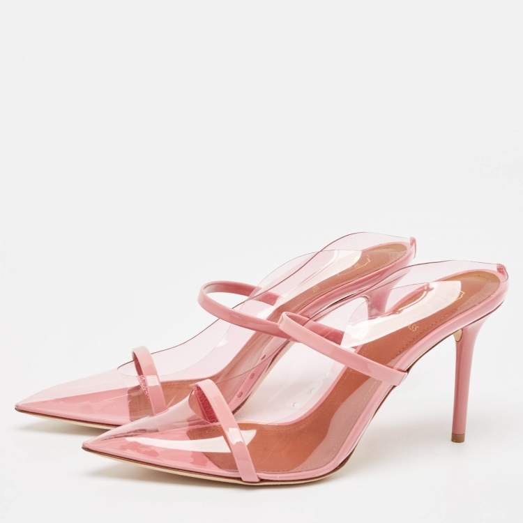 مملوكة مسبقًا Malone Souliers Pink Patent Leather and PVC Maureen Mules Size 40