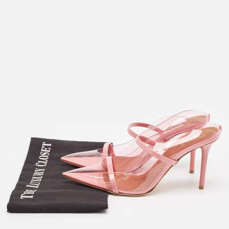مملوكة مسبقًا Malone Souliers Pink Patent Leather and PVC Maureen Mules Size 40