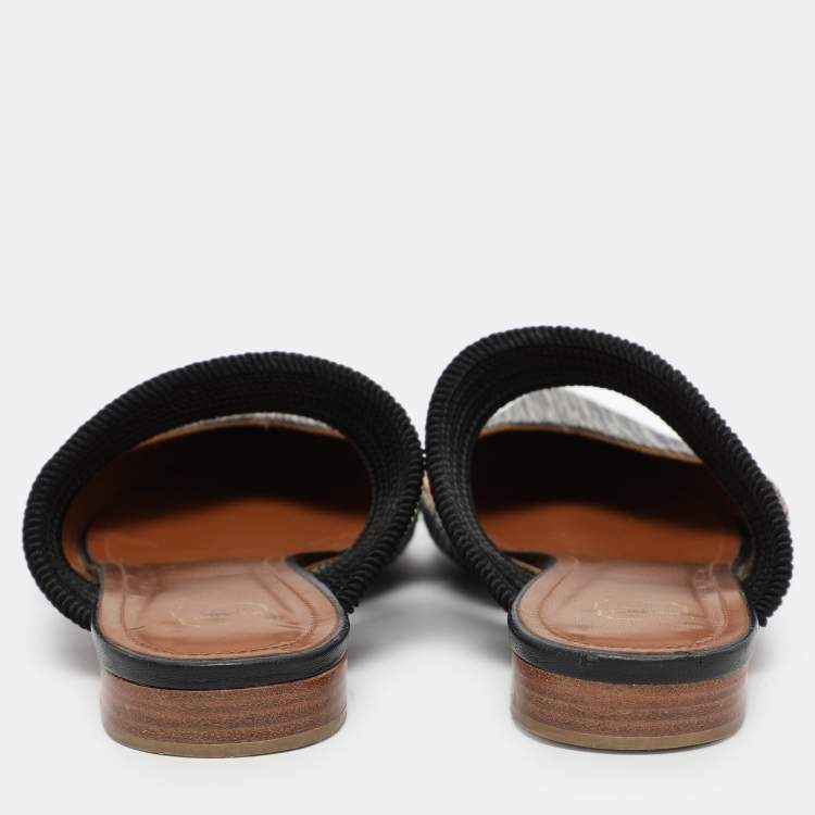 Pre Owned Malone Souliers Multicolor Canvas Maisie Mules Size 39.5
