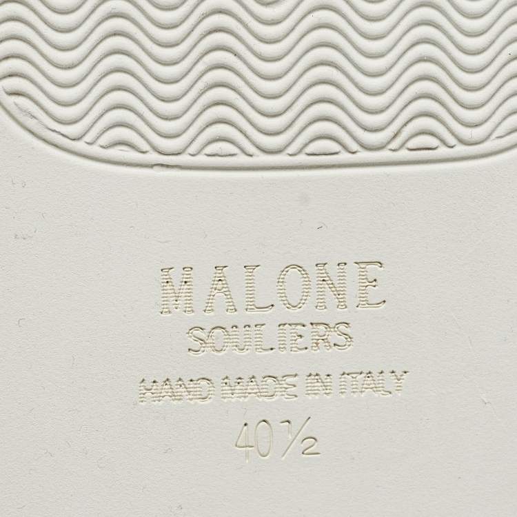 Pre Owned Malone Souliers White Leather Musa Lace Up Sneakers Size 40.5
