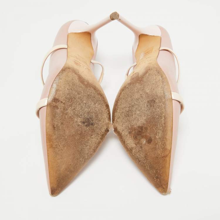 Pre Owned Malone Souliers Pink Leather Patent Leather Maureen Pumps Size 38.5
