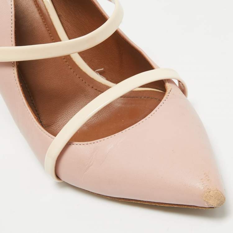 Pre Owned Malone Souliers Pink Leather Patent Leather Maureen Pumps Size 38.5
