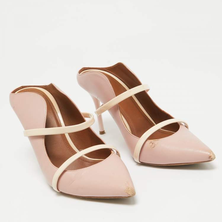 Pre Owned Malone Souliers Pink Leather Patent Leather Maureen Pumps Size 38.5