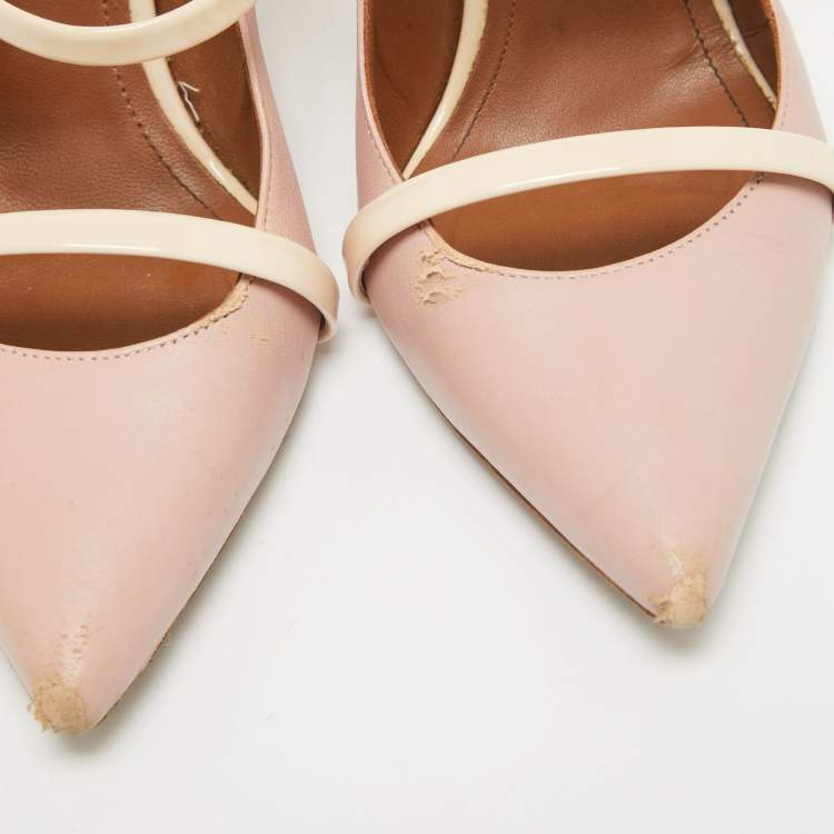 Pre Owned Malone Souliers Pink Leather Patent Leather Maureen Pumps Size 38.5