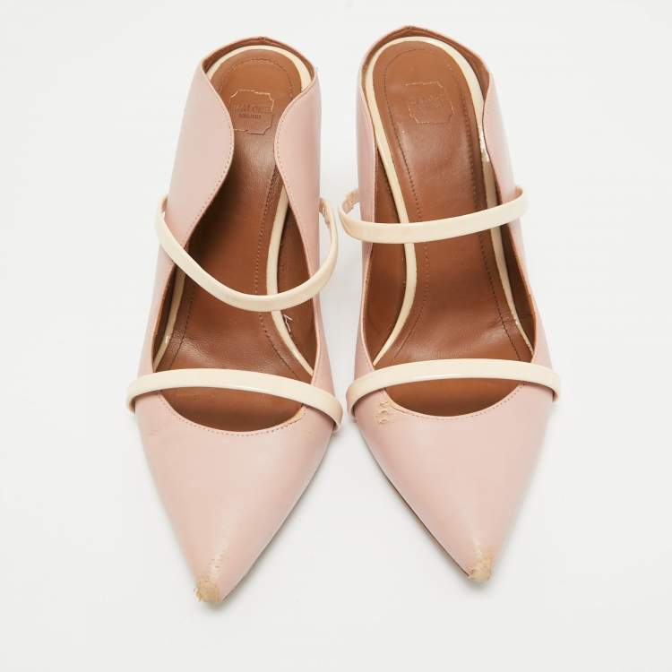 Pre Owned Malone Souliers Pink Leather Patent Leather Maureen Pumps Size 38.5