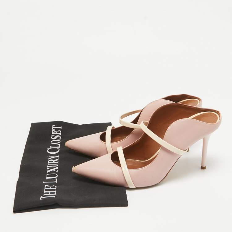 Pre Owned Malone Souliers Pink Leather Patent Leather Maureen Pumps Size 38.5