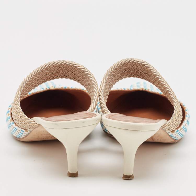 مملوكة مسبقًا Malone Souliers Multicolor Woven Raffia Maisie Mules Size 41