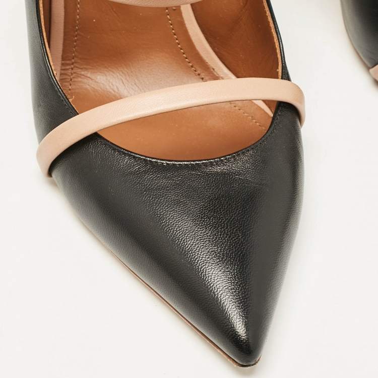 مملوكة مسبقًا Malone Souliers Black/Beige Leather Maureen Sandals Size 39