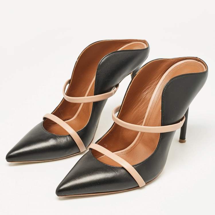 مملوكة مسبقًا Malone Souliers Black/Beige Leather Maureen Sandals Size 39