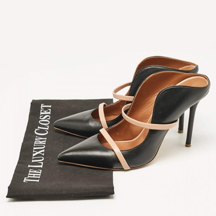 مملوكة مسبقًا Malone Souliers Black/Beige Leather Maureen Sandals Size 39