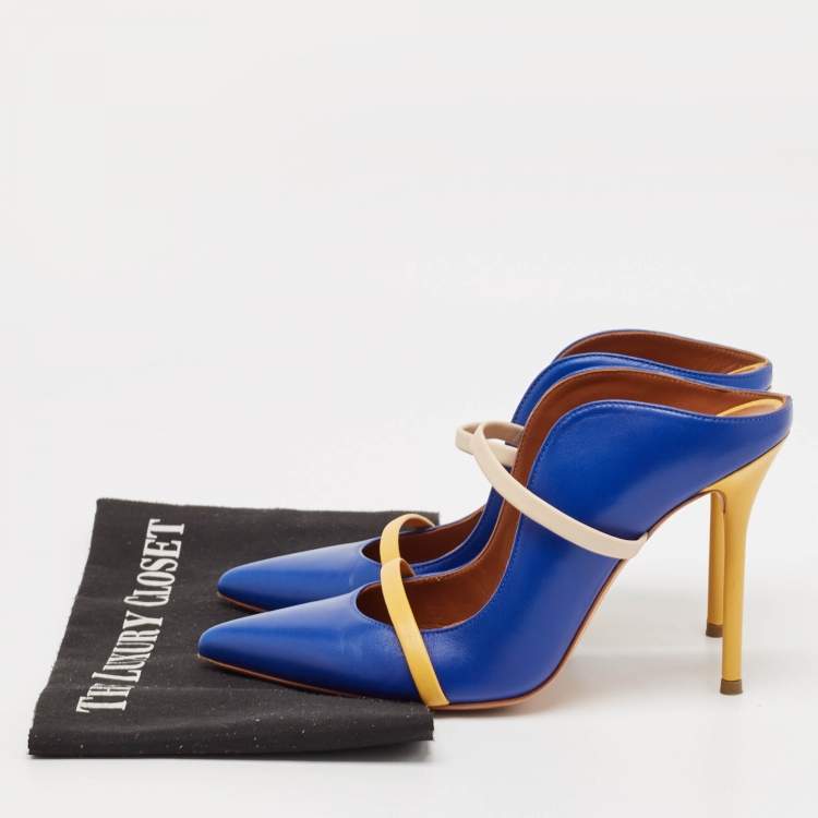 Pre Owned Malone Souliers Blue Leather Maureen Sandals Size 38