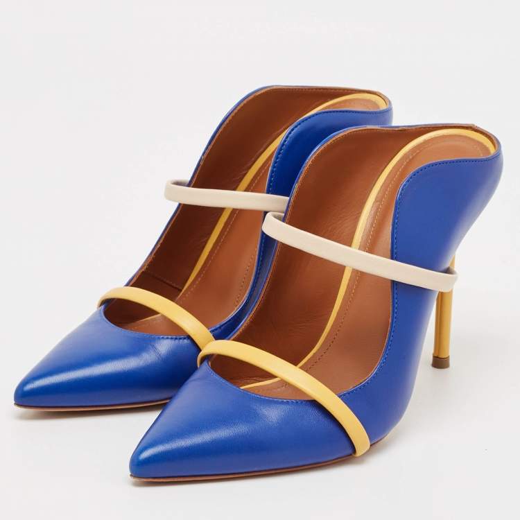 Pre Owned Malone Souliers Blue Leather Maureen Sandals Size 38