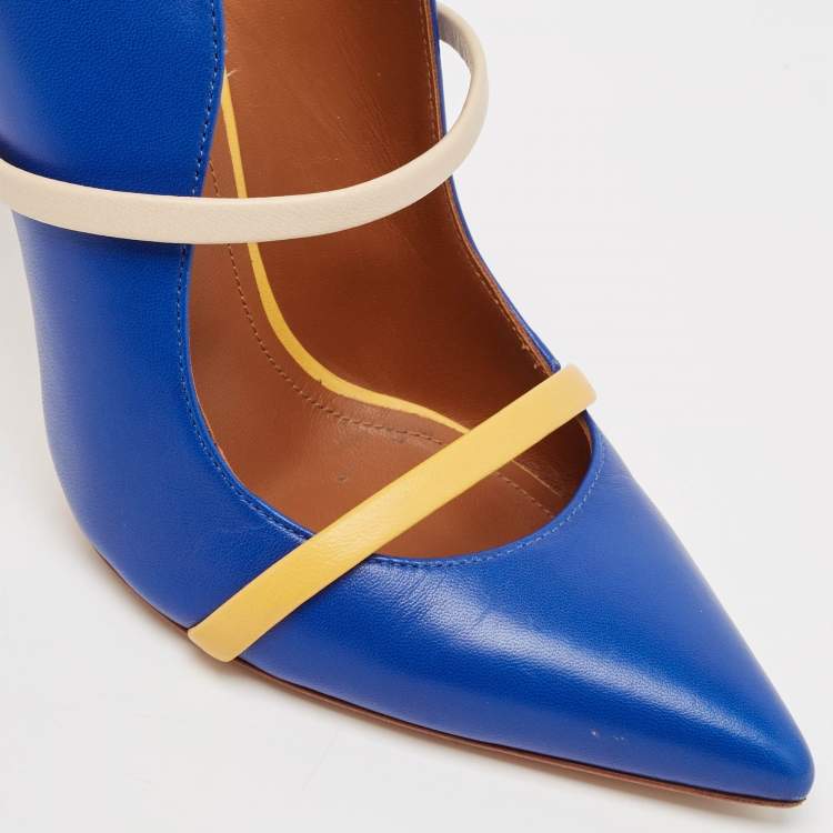 Pre Owned Malone Souliers Blue Leather Maureen Sandals Size 38