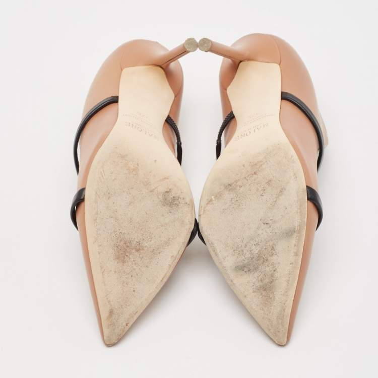 Pre Owned Malone Souliers Brown/Black Leather Maureen Pumps Size 37.5