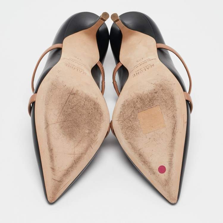 مملوكة مسبقًا Malone Souliers Black/Brown Leather Maureen Mules Size 37.5
