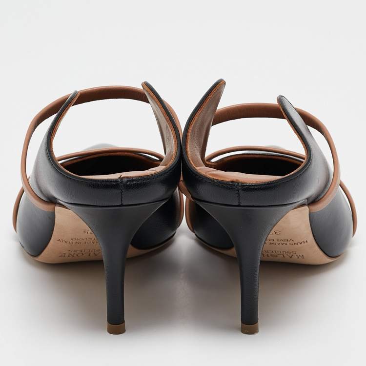 مملوكة مسبقًا Malone Souliers Black/Brown Leather Maureen Mules Size 37.5